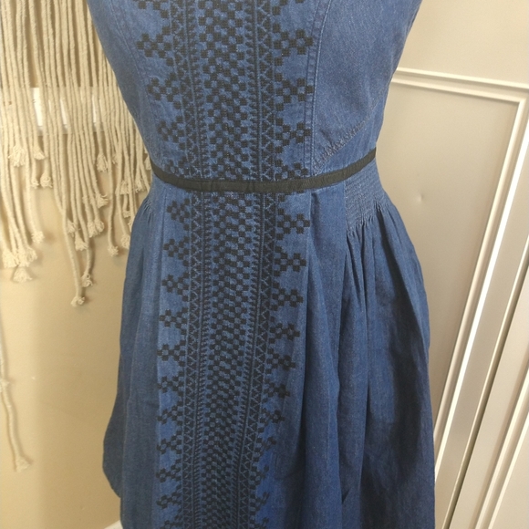 Free people Hellen chambray embroidered dress 8 - Picture 5 of 12